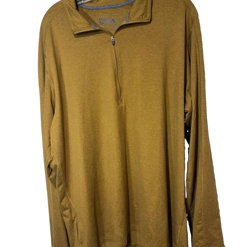 Eddie Bauer Men's XL Yellow Quarter Zipp Light Weight Pullover Sweatshirt